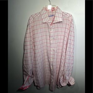 Robert Graham size xl  long sleeve button down “cam” sleeves  pink and white